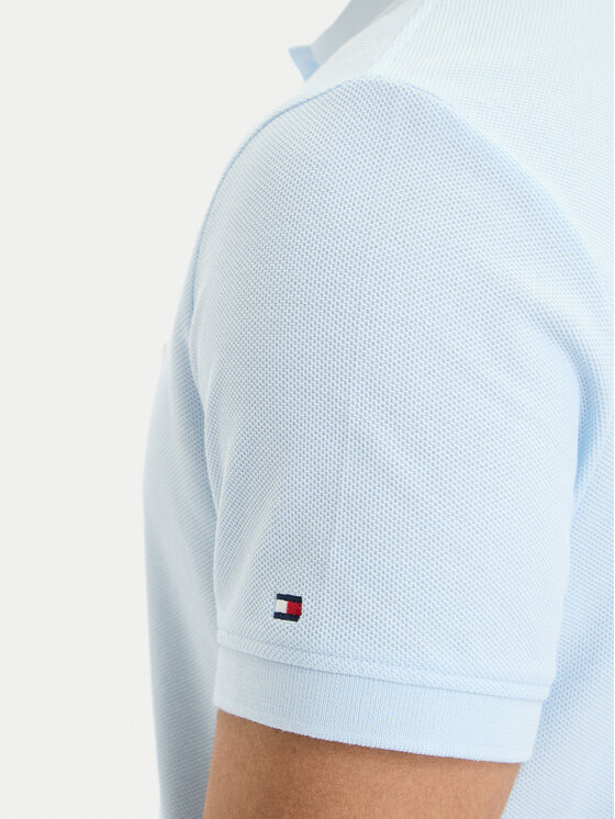 Tommy Hilfiger Tommy Hilfiger Polo MW0MW43046 Niebieski jasny Regular Fit