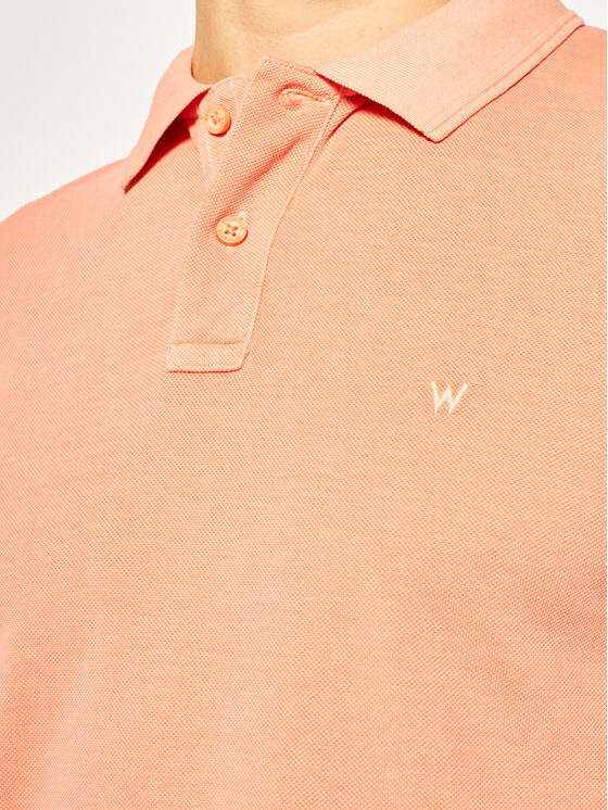 Wrangler Wrangler Polo Overdye W7F4KQA04 112131803 Pomarańczowy Regular Fit