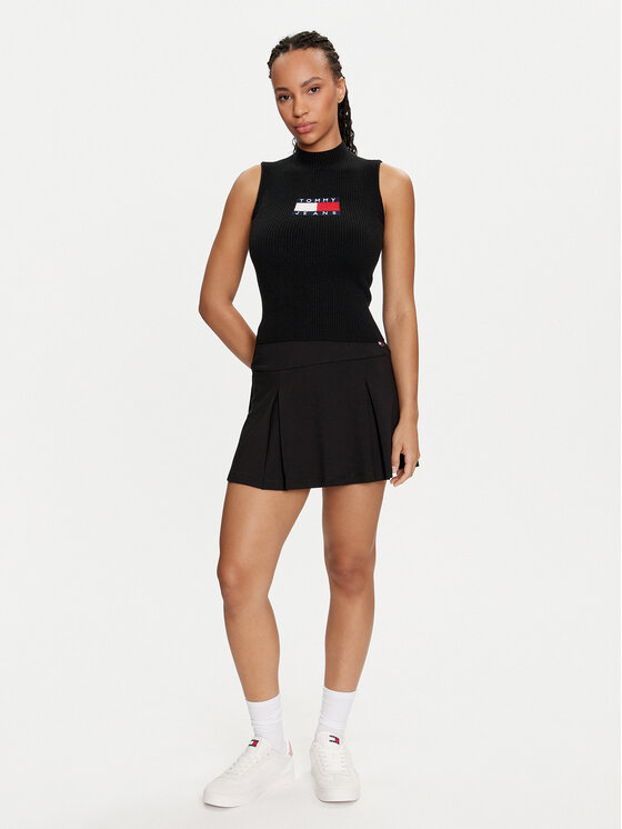 Tommy Jeans Tommy Jeans Rolák Center Flag DW0DW18527 Černá Slim Fit