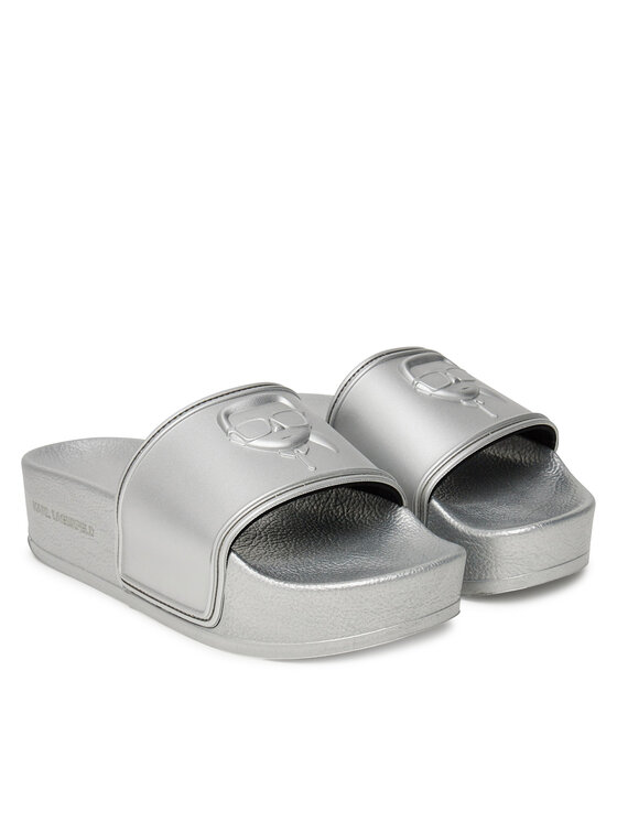 KARL LAGERFELD KARL LAGERFELD Παντόφλες Kondo Maxi KL80819M Ασημί