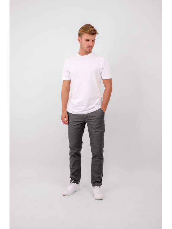 TeeShoppen TeeShoppen Chinosy 'Perform Collection' Szary Regular Fit
