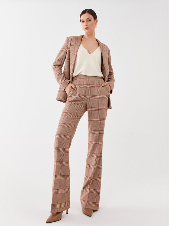 TWINSET TWINSET Bavlnené nohavice 232TP2754 Hnedá Regular Fit