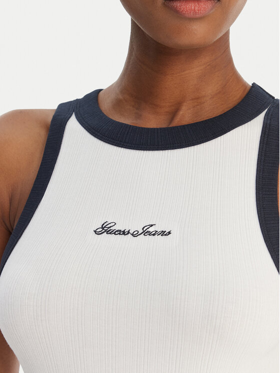 Guess Jeans Guess Jeans Top W6GPZ8 KF641 Bijela Slim Fit