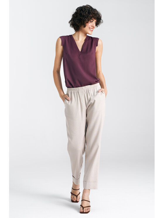 NIFE NIFE Bluzka B161 Fioletowy Regular Fit
