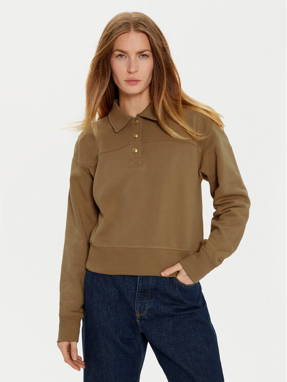 Tommy Hilfiger Tommy Hilfiger Pulóver WW0WW44081 Khaki Regular Fit