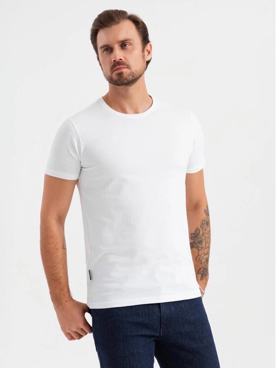 Ombre Ombre Komplet 3 t-shirtów OM-TSBS-0232 Niebieski Regular Fit