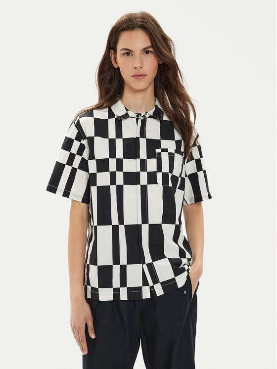 Converse Converse Marškiniai W Festival Aop Shirt 10026817-A01 Juoda Regular Fit