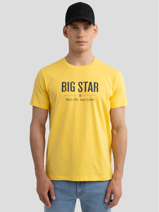 BIG STAR BIG STAR T-Shirt BRUNO_200_150 Żółty Basic Fit