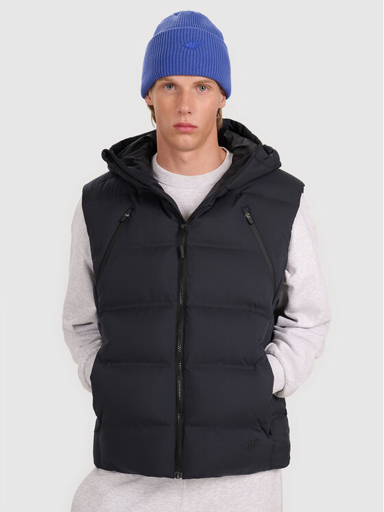 4F 4F Kamizelka URBAN COMMUTER Czarny Regular Fit