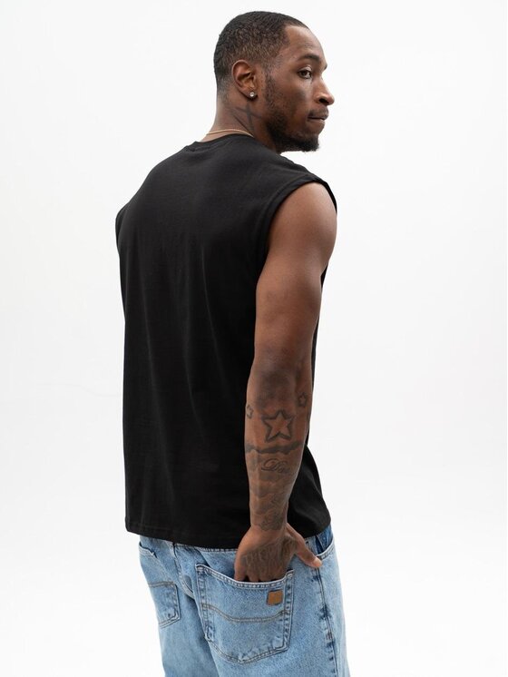 Jigga Wear Jigga Wear Bezrękawnik Koszulka Bez Rękawów Męska Czarna Jigga Wear Badge Sleeveless XXL Czarny Regular Fit