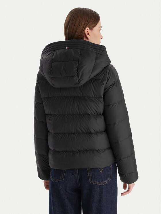 Tommy Hilfiger Tommy Hilfiger Пухено яке WW0WW43581 Черен Regular Fit