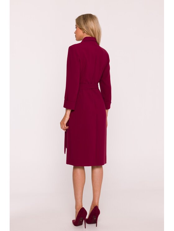 Stylove Stylove Sukienka wieczorowa S415 Bordowy A-Line Fit