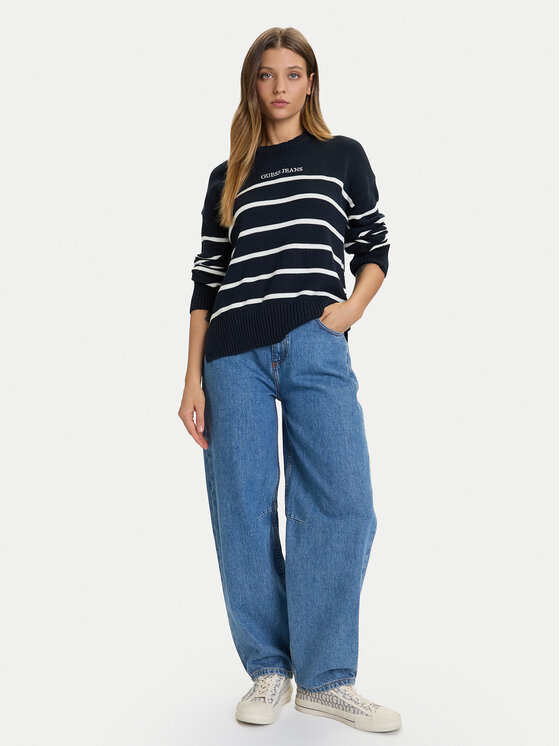 Guess Jeans Guess Jeans Sweater W5BR03 Z3HM1 Sötétkék Relaxed Fit
