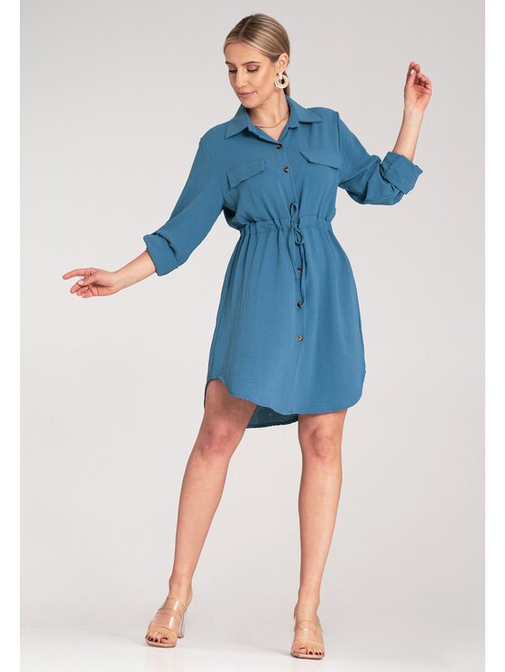 FIGL FIGL Vestito chemisier M1131 Blu Shirt Fit