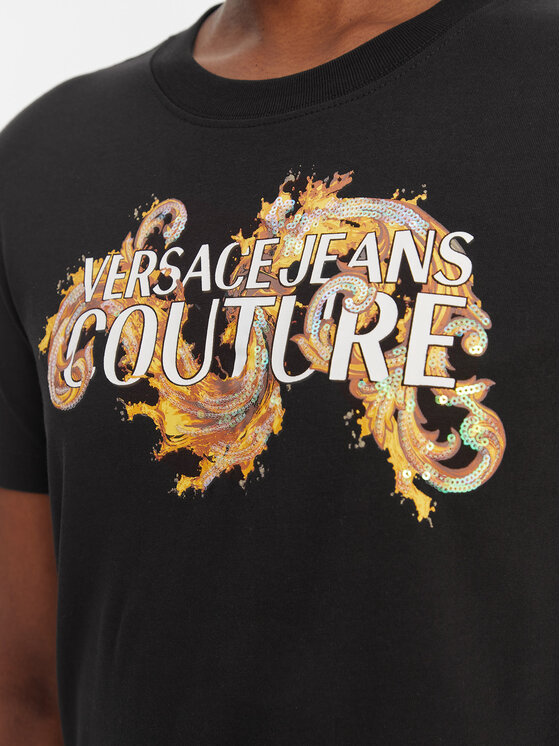 Versace Jeans Couture Versace Jeans Couture T-Shirt 80HAHE02 CJ00E Czarny Regular Fit