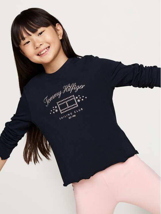 Tommy Hilfiger Tommy Hilfiger Σετ μπλουζάκι και κολάν Ls Pj Legging Set UG0UG00763 Σκούρο μπλε Regular Fit