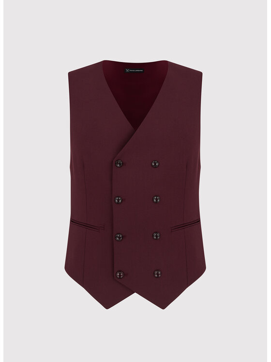 Pako Lorente Pako Lorente Kamizelka P24SF-8X-013 Bordowy Slim Fit
