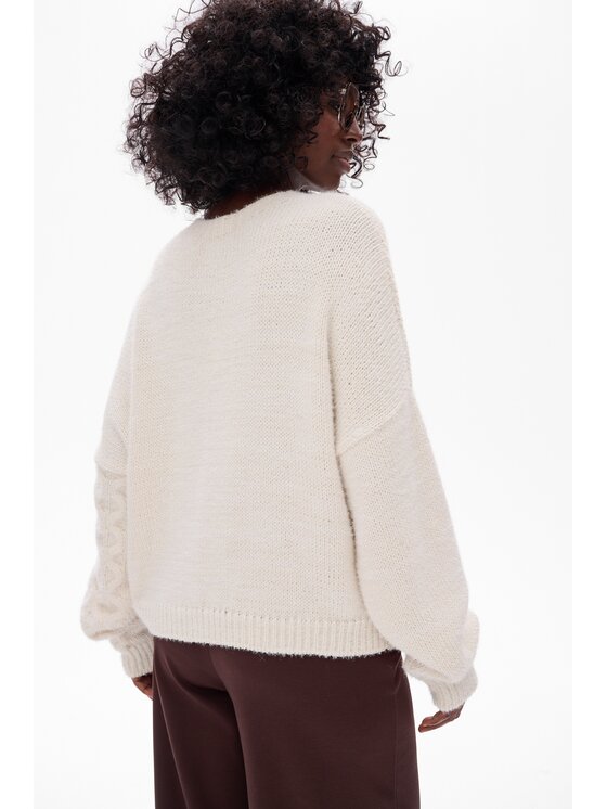 blue shadow blue shadow Sweter Cavo Écru Regular Fit