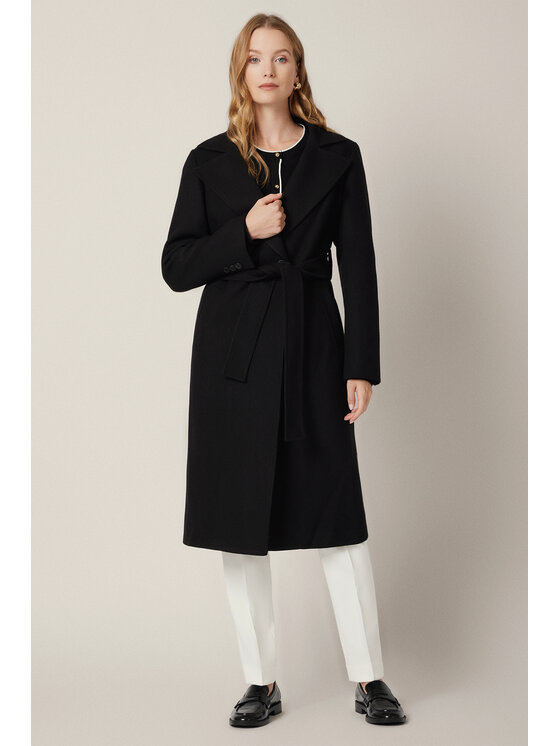 Lancerto Lancerto Płaszcz Velora PC073225000001 Czarny Regular Fit