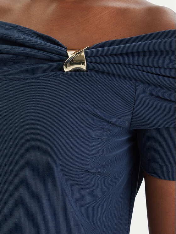 Guess Guess Μπλουζάκι W6GP12 K2935 Σκούρο μπλε Regular Fit