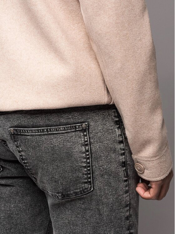 Ombre Ombre Jeansy OM-PADP-0217 Szary Regular Fit
