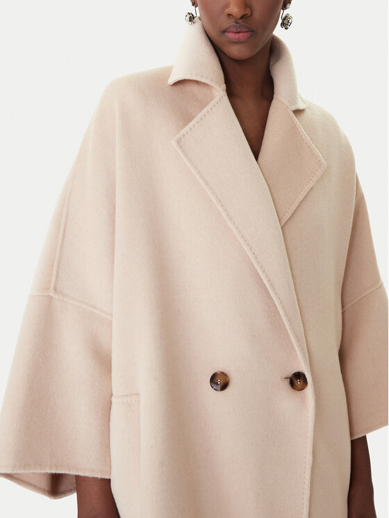 Marella Marella Cappotto di lana Teca 2613011011 Beige Relaxed Fit