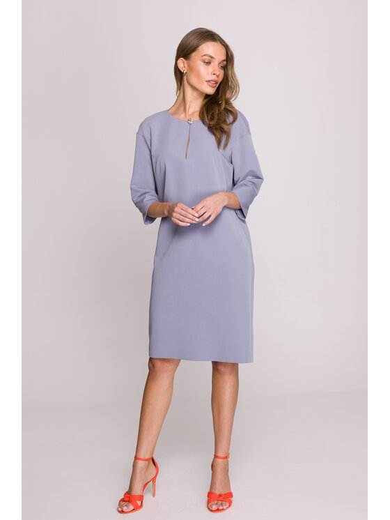 Stylove Stylove Sukienka wieczorowa S394 Szary Premium Fit