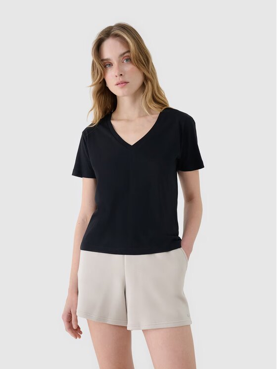 4F 4F T-Shirt 4FWSS25TTSHF1992-20S Černá Oversize