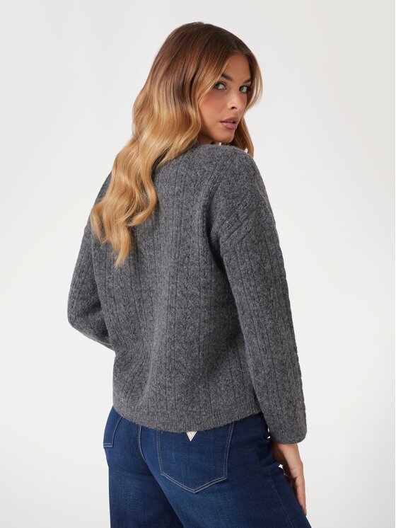 Guess Guess Sweter 170083 Szary Classic Fit