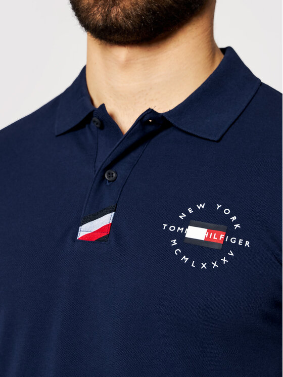 Tommy Hilfiger Tommy Hilfiger Poloshirt Placket MW0MW17788 Dunkelblau Slim Fit