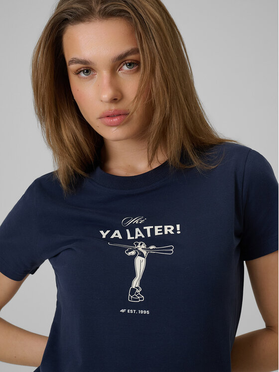 4F 4F T-Shirt WINTER CLUB Granatowy Regular Fit