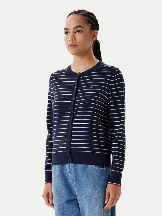Női Tommy Hilfiger Kardigán, Méret: S, Sötétkék, WW0WW42370