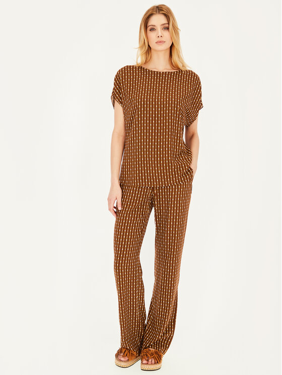 L’AF L’AF Bluzka Omi Brązowy Regular Fit