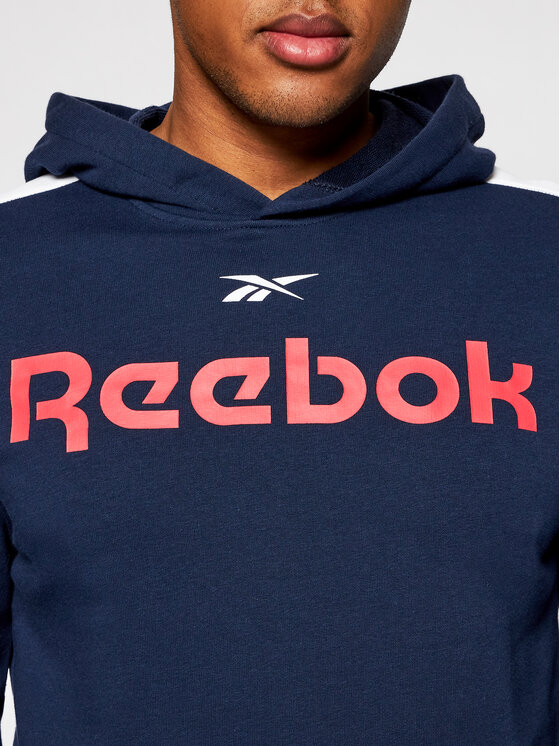 Reebok Reebok Bluză Training Essentials Linear Logo GL3150 Bleumarin Slim Fit