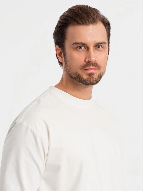 Ombre Ombre S dlouhým rukávem OM-LSBC-0129 Écru Loose Fit