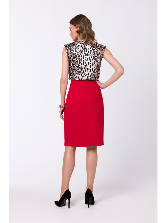 Stylove Stylove Gonna midi S343 Rosso Regular Fit