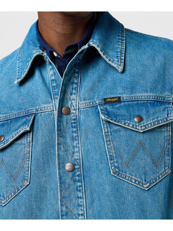Wrangler Wrangler Kurtka jeansowa WRANGE JACKET Niebieski Relaxed Fit
