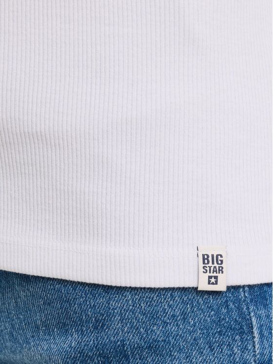 BIG STAR BIG STAR Longsleeve NATHALIE Biały Slim Fit