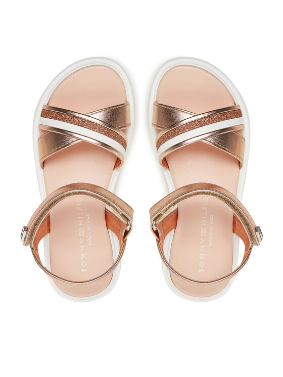 Tommy Hilfiger Tommy Hilfiger Sandały Sandal T4A2-33800-0569 M Różowe złoto