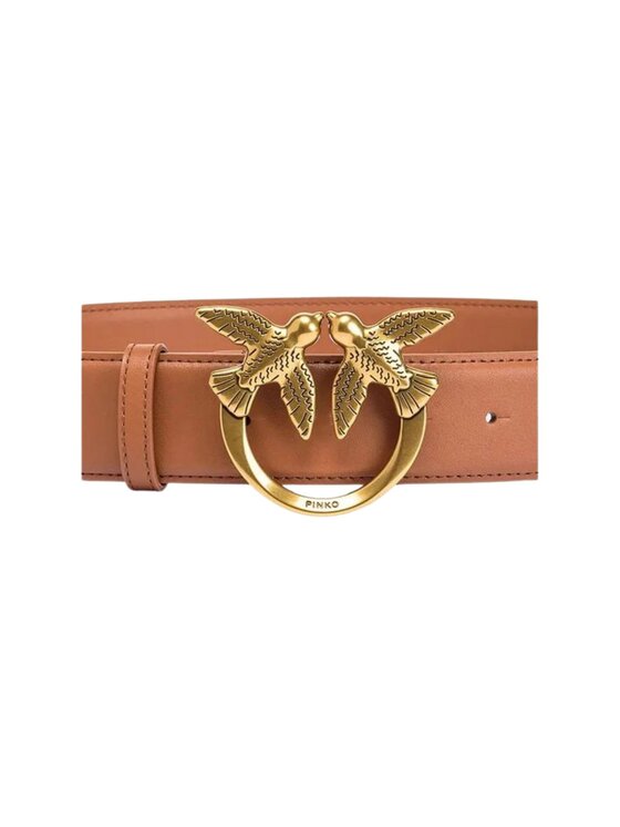 PINKO Pinko Opasok LOVE BERRY H4 BELT VITELLO SETA Hnedá