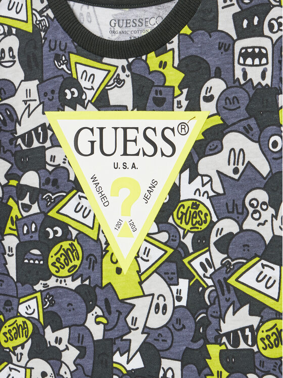 Guess Guess Póló N5YI04 K8HM4 Szürke Regular Fit