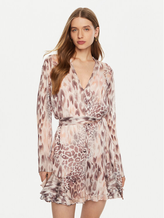 Guess Guess Rochie tip cămașă W5RK35 WDW82 Roz Regular Fit