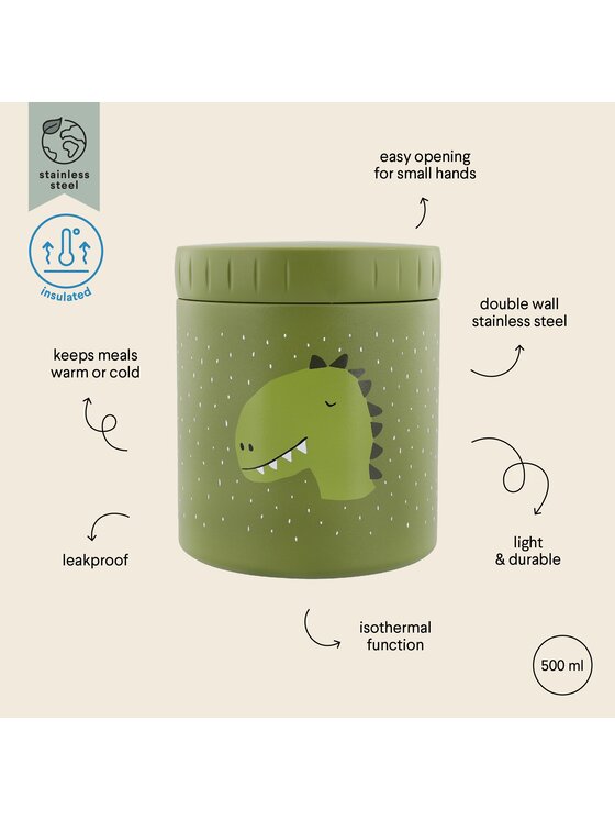 Trixie Baby Trixie Baby Termos obiadowy Termiczny pojemnik na jedzenie 500 ml - Dinozaur Zielony