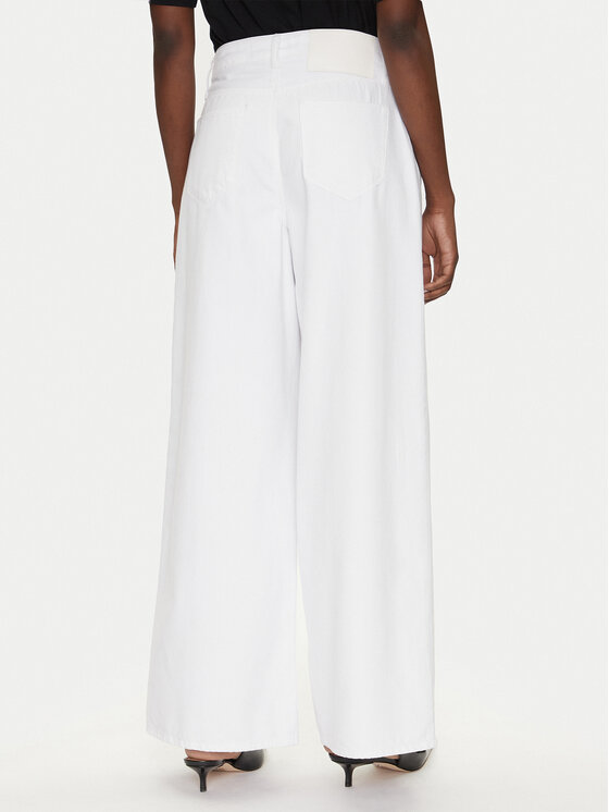 KARL LAGERFELD KARL LAGERFELD Blugi A2W10158 Alb Wide Leg