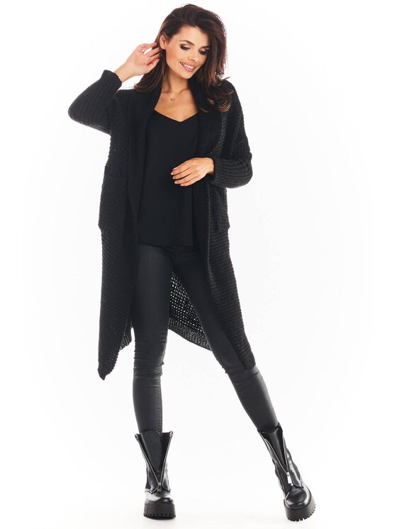 Awama Awama Cardigan A391 Nero Basic Fit