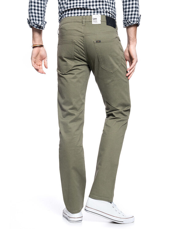 Lee Lee Spodnie materiałowe DAREN ZIP FLY Zielony Straight Fit