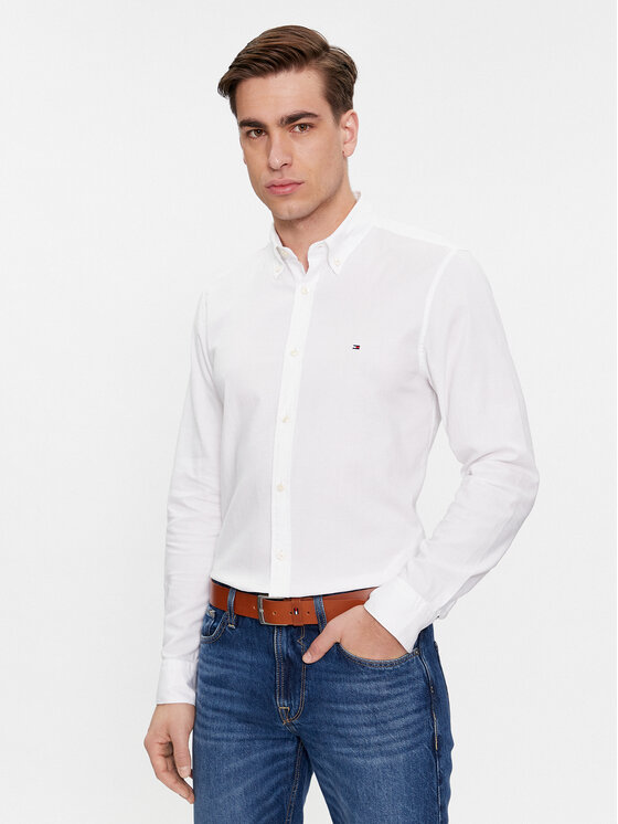 Tommy Hilfiger Tommy Hilfiger Košile MW0MW33782 Bílá Slim Fit