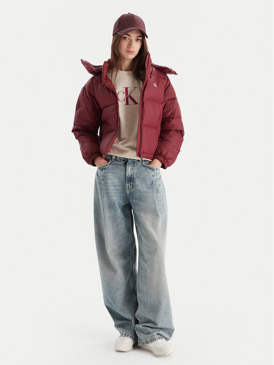 Calvin Klein Jeans Calvin Klein Jeans Daunenjacke Essential LV047D501G Dunkelrot Relaxed Fit