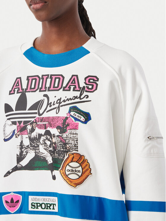 adidas adidas Bluza Archive Sweater Baseball KS9209 Biały Regular Fit