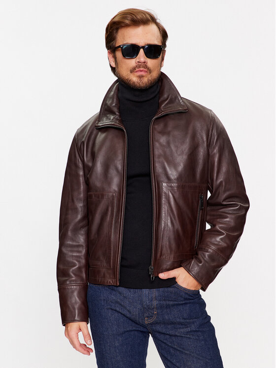 Trussardi Trussardi Nahkjope 52S00933 Pruun Regular Fit